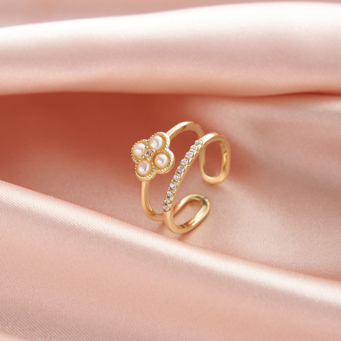 Inel din argint placat cu aur 14K cu perle de cultură [5]