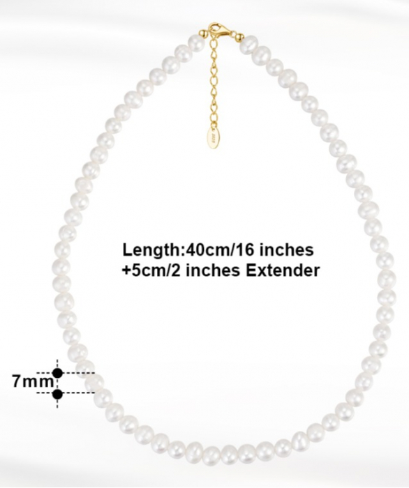 Șirag clasic de perle de cultura naturale [4]