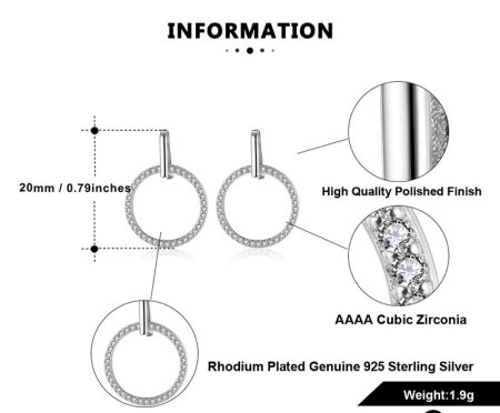 Cercei rotunzi din argint placat cu aur 14K și zirconii – design minimalist elegant [1]