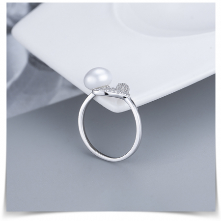 Inel Sirene reglabil din argint rodiat cu perla de cultură [1]