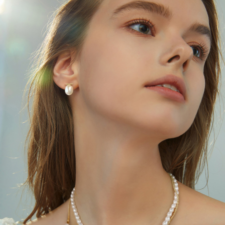 Cercei Victoria din argint placat cu aur și perlă de cultură – eleganță atemporală [2]