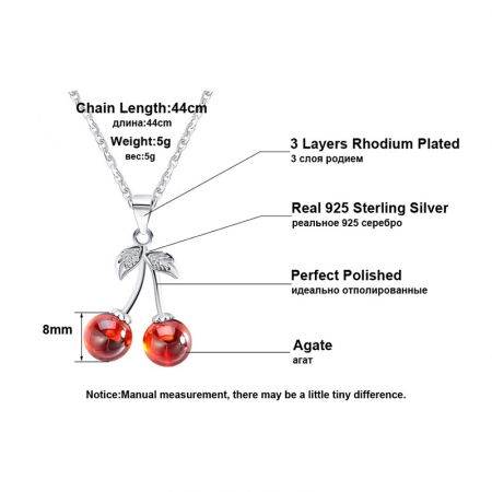 Colier Cirese din argint rodiat cu pandantiv din argint și granate – eleganță și răsfăț pentru primăvară [1]