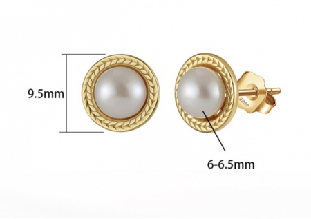 Cercei Klara din argint placat cu aur 14k și perle de cultură [3]