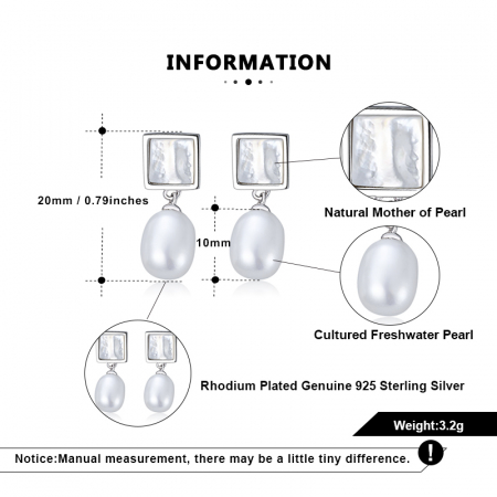 Cercei din argint cu perle naturale de cultură și sidef – eleganță subtilă și confort [5]