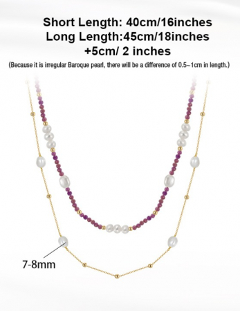 Colier elegant cu perle naturale de cultură și argint placat cu aur 14K [1]