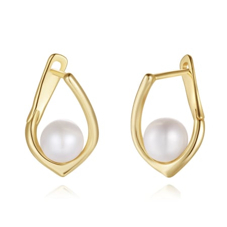 Cercei - Cercei Dory argint 925 aurit si perle naturale de cultura