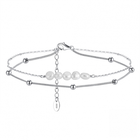 Bratara de glezna Fabiana din argint rodiat cu perle de cultură – eleganță și delicatețe [1]