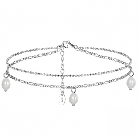 Bratara de glezna Tory din argint rodiat cu perle de cultură – eleganță și delicatețe [1]