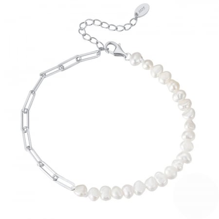 Brățară Teen din argint 925 placat cu rodiu si perle de cultură