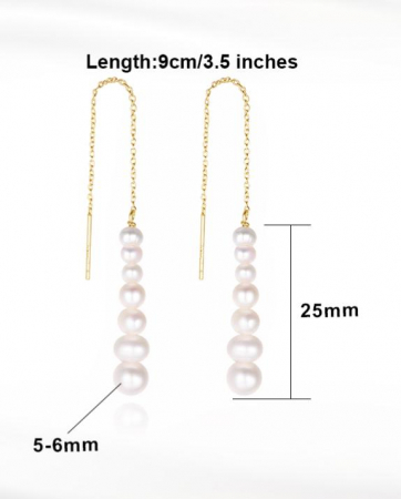 Cercei Dua din argint placat cu aur și perle de cultură [1]