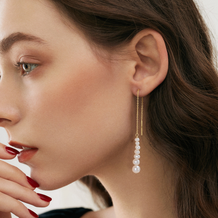 Cercei Dua din argint placat cu aur și perle de cultură [2]