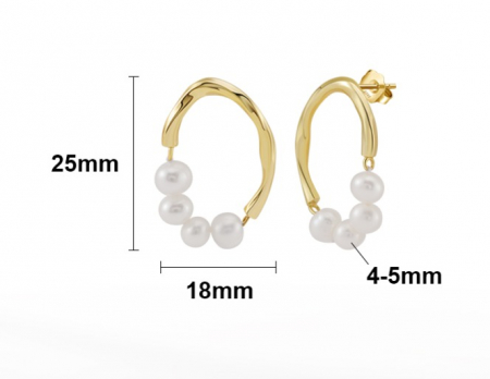 Cercei Ghia din argint placat cu aur 14 karate [4]