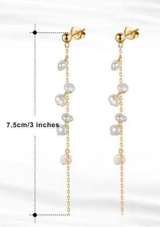 Cercei Gold Cascade din argint placat cu aur și perle de cultură – un accent jucăuș de eleganț [1]