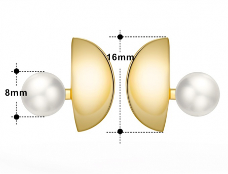 Cercei Luce din argint placat cu aur de 14K și perlă de cultură – moderni și rafinati [5]