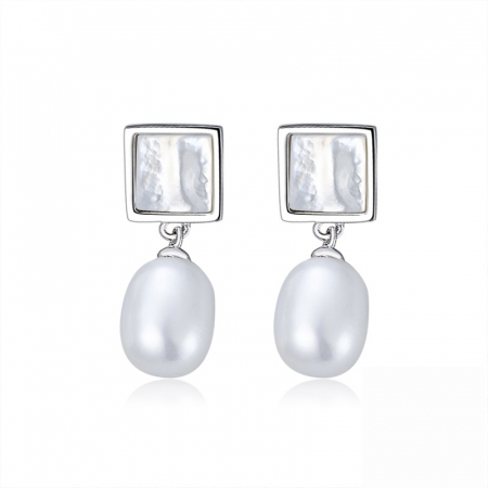 Cercei din argint cu perle naturale de cultură și sidef – eleganță subtilă și confort [0]