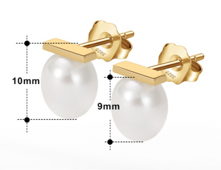 Cercei Victoria din argint placat cu aur și perlă de cultură – eleganță atemporală [1]