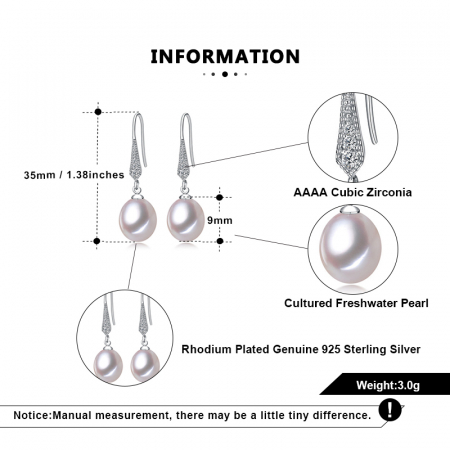 Cercei Zaphyre din argint rodiat cu zirconii și perlă de cultură [6]