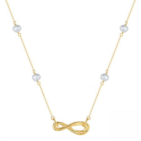 Coliere - Colier Infinity perle de cultura si pandantiv infinit - stil si simbolistica