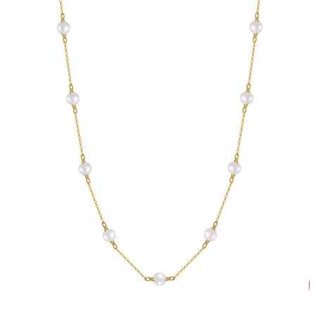 Coliere - Colier Jennifer din argint placat cu aur cu perle de cultură – Eleganță și rafinament