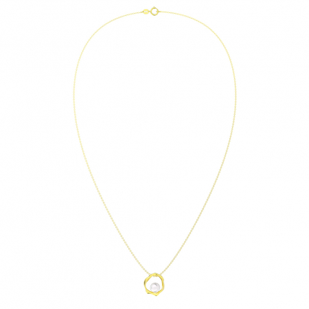 Colier Lotus din argint aurit si perle de cultura - minimalist si elegant [3]