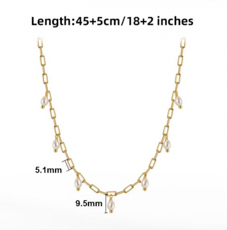 Colier paperclip gold din argint rodiat cu perle de cultură – eleganță și modernitate [3]