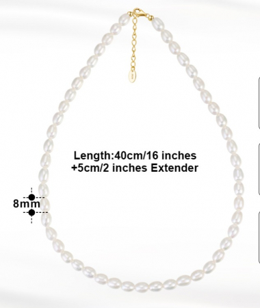 Șirag clasic de perle de cultura naturale Sandra [1]