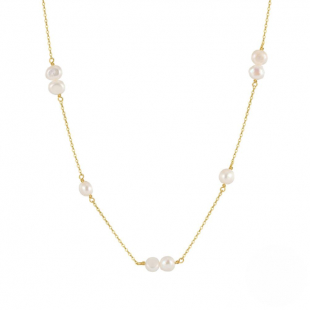 Colier Stella din argint placat cu aur cu perle de cultură – eleganta si simplitate