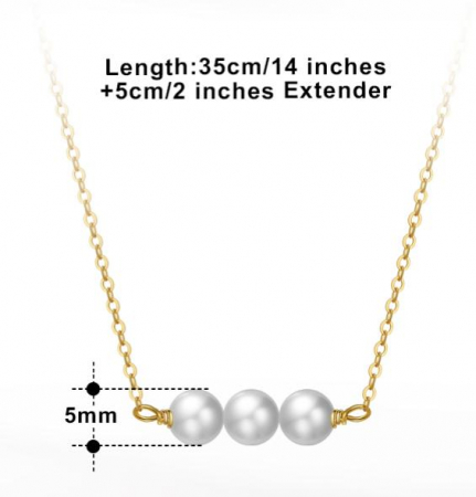 Colier timeless charm gold din argint 925 placat cu aur 14K și perle de cultură – eleganță simplă și rafinată [1]