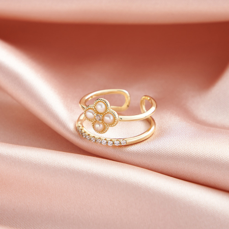 Inel din argint placat cu aur 14K cu perle de cultură [2]