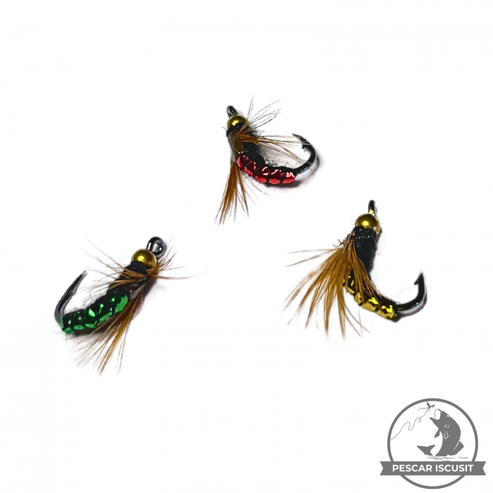 Set muste Fly Fishing HH1P004,  1.5cm x 1cm, Multicolor, cutie 10 buc [2]
