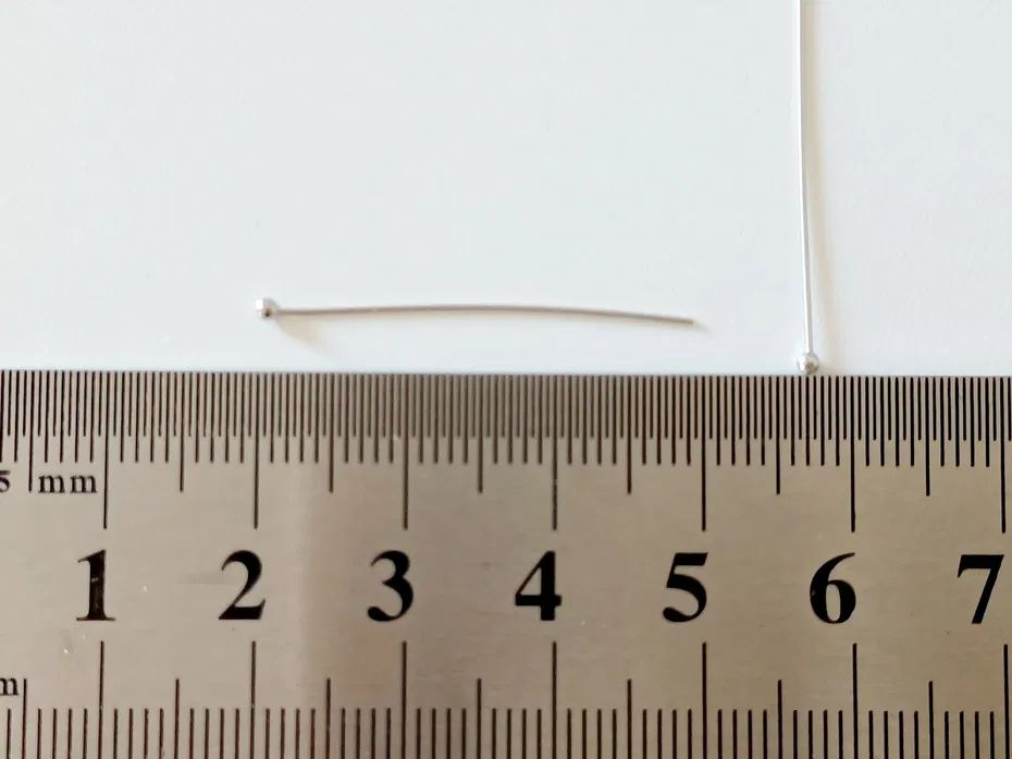 Ac cu bumb, argint, 3 cm - 1 buc [2]