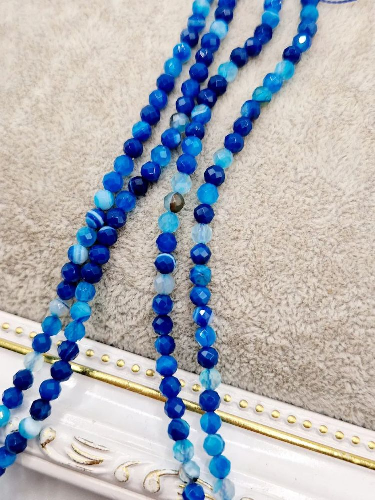 Agate albastre, fațetate 4mm - 1 buc [2]