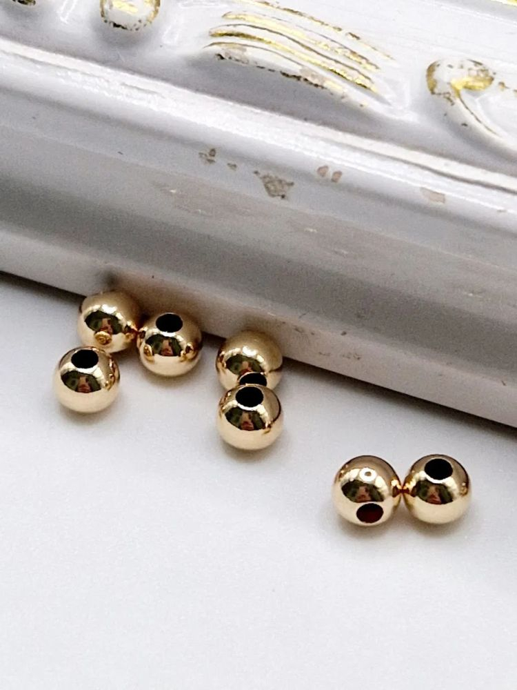 Bile distanțiere aur filat 4mm - 1 buc [1]