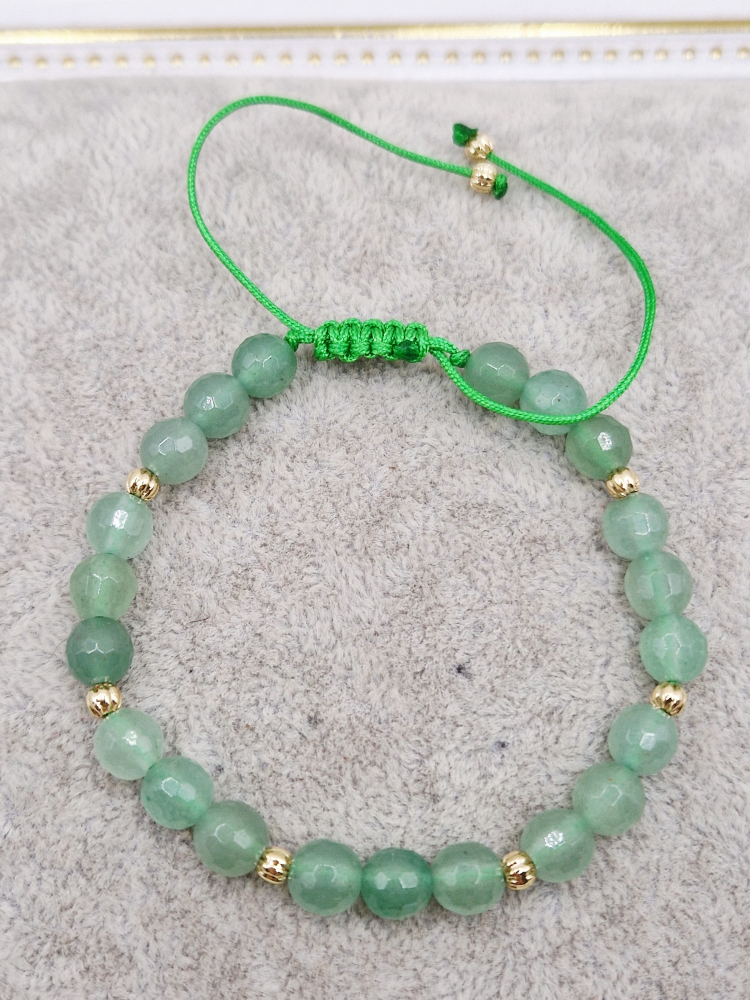 Bratara reaglabila realizata din aventurin si sfere placate cu aur. Sfera 6mm. [2]