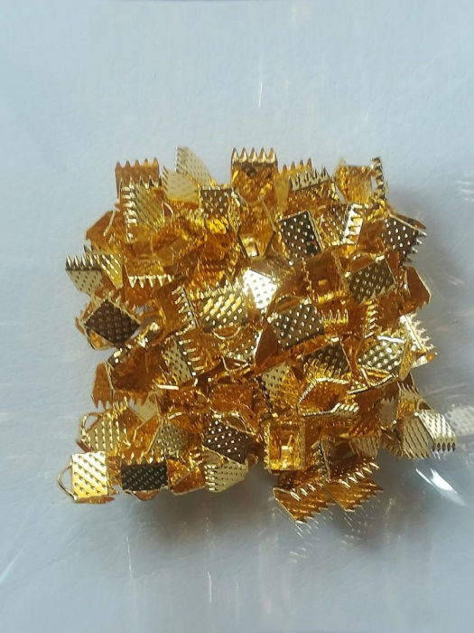 Capăt șnur, panglică, auriu, 8x6mm - 1 buc [2]