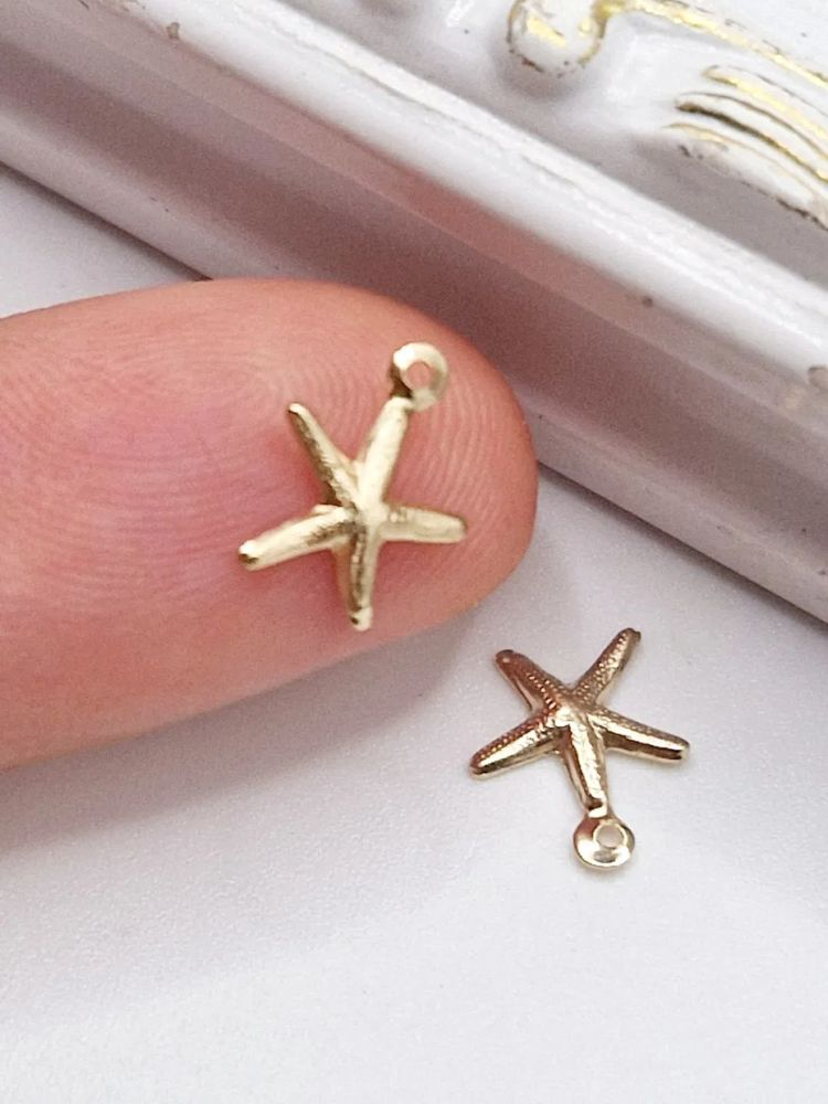 Charm stea de mare 7.5mm aur filat - 1 buc [2]