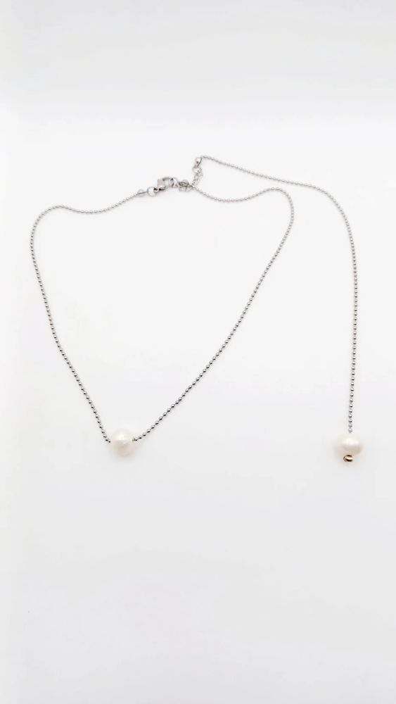 Choker cu perlă și lanț pe spate [2]