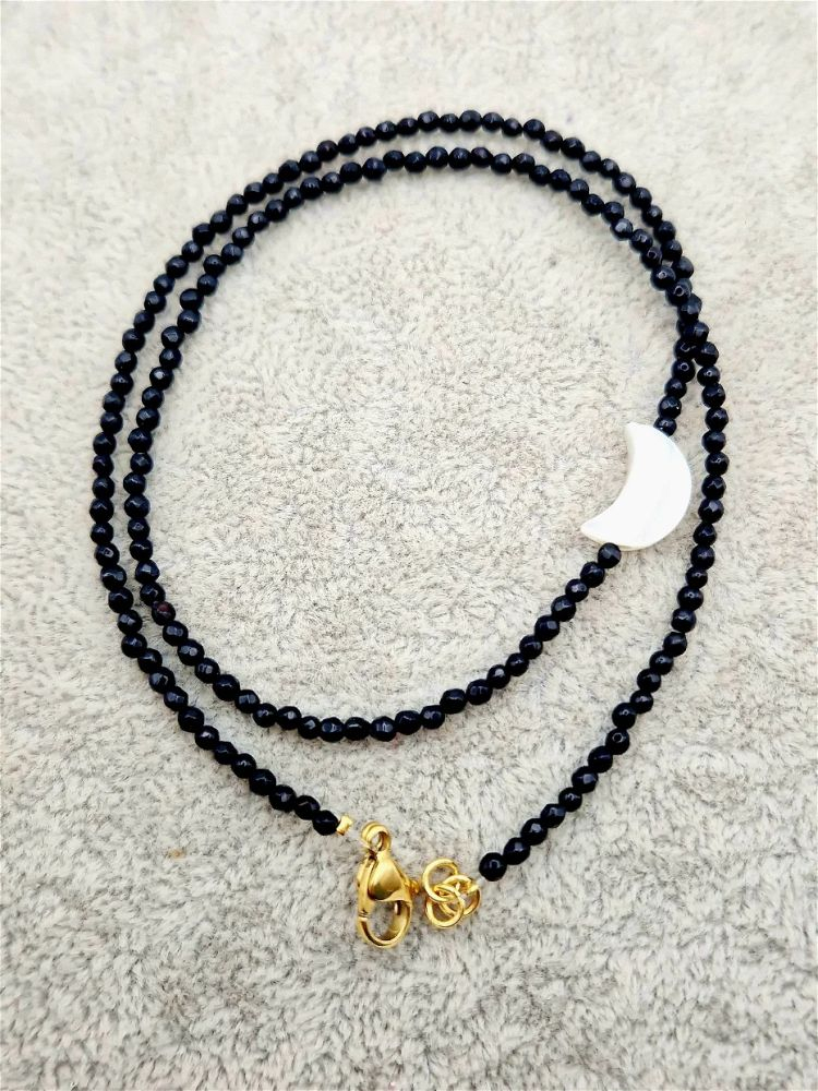 Choker din onix cu semilună din sidef [2]