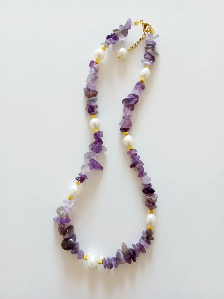 Colier din Ametist cu Perle baroc [2]