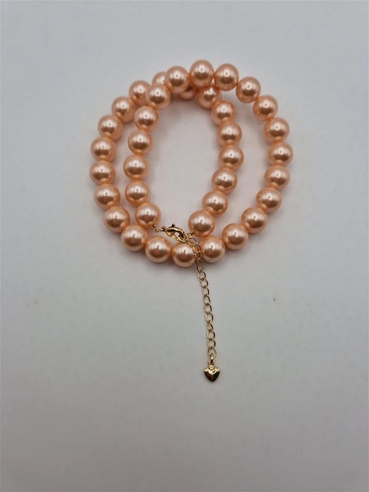 Colier din perle Mallorca | Roz somon [3]