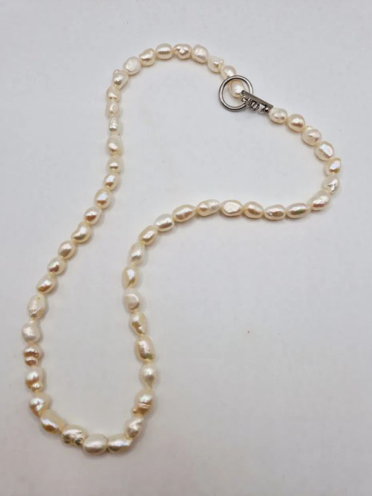 Colier | Perle baroc | Inox argintiu [1]