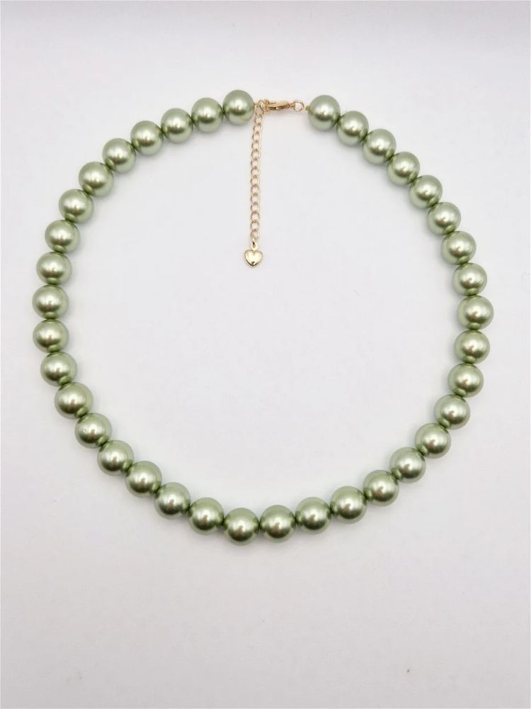 Colier | Perle tip Mallorca | Verde | Aur [2]