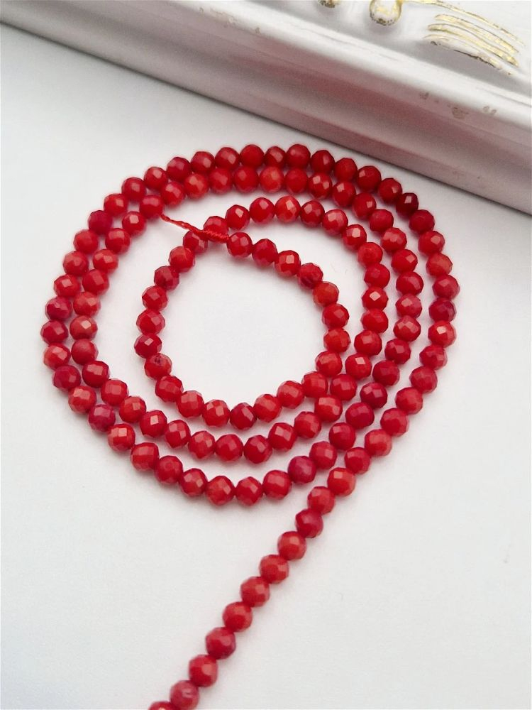 Coral roșu fațetat 3mm - 1 buc [1]