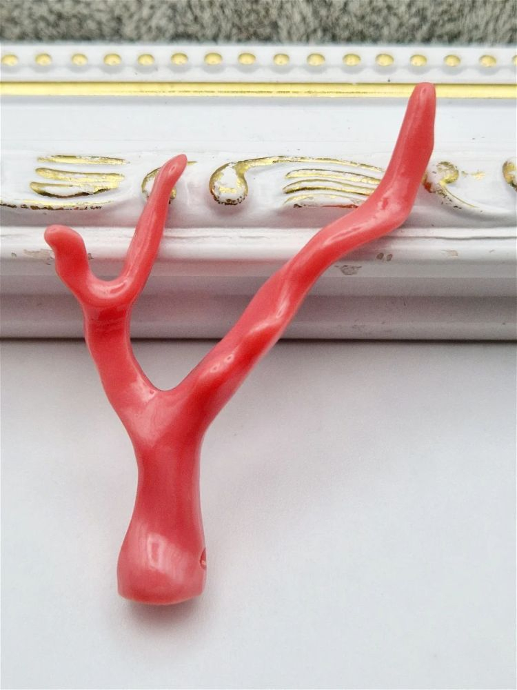 Coral roz crenguță 48x36mm - 1 buc [3]