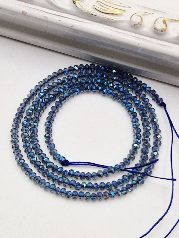 Cristale 2mm albastru safir- șirag scurt 18cm [1]