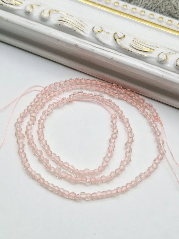 Cristale 2mm roz deschis - șirag scurt 18cm [1]