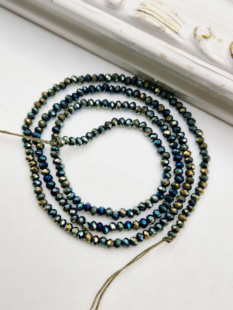 Cristale 2mm turcoaz - șirag scurt 18cm [1]