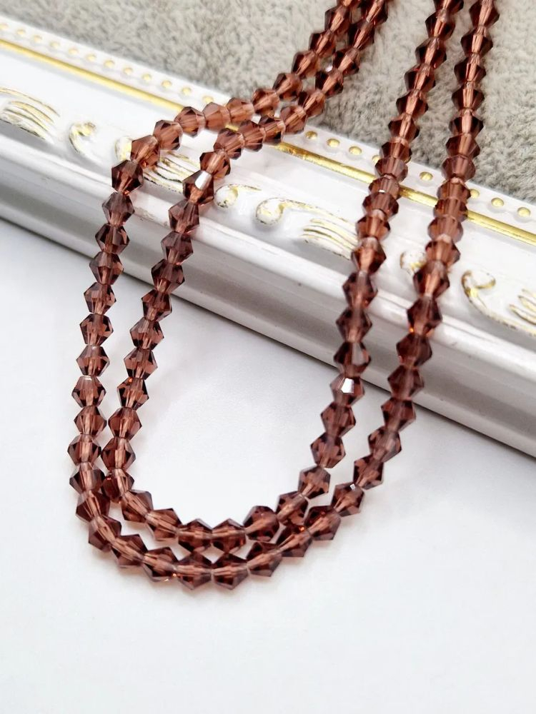 Cristale biconice maron 4mm - 1 buc [1]