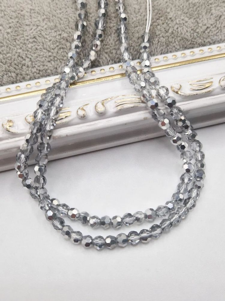 Cristale rondele transparent argintiu 4mm - 1 buc [1]