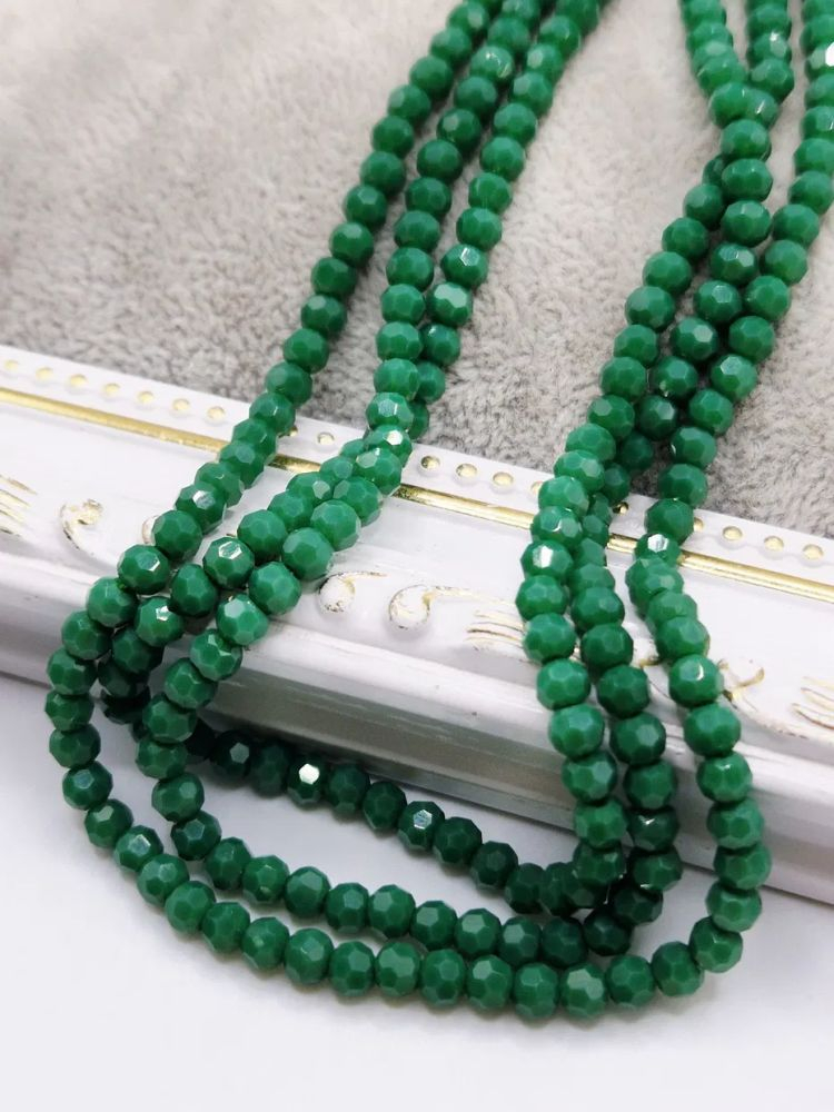 Cristale rondele verde inchis 4mm - 1 buc [1]